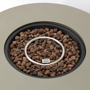 English Elm 36_inch Grey Iron Fire Pit Table with Push-Button Ignition, Adjustable Flame, 10ft Hose & Cover W3131P277176
