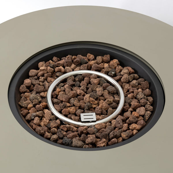 English Elm 36_inch Grey Iron Fire Pit Table with Push-Button Ignition, Adjustable Flame, 10ft Hose & Cover W3131P277176