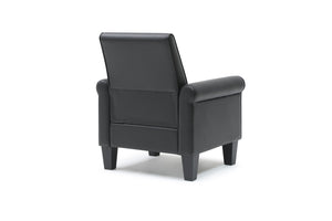 English Elm Vineland Tall Back Club Chair Faux Leather Accent Seat with Rolled Arms for Living Room B078P497921