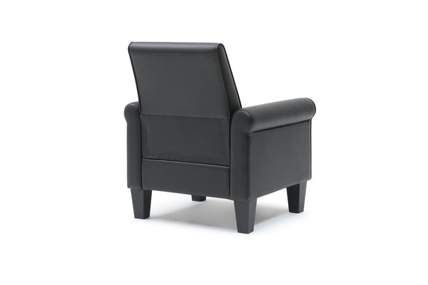 English Elm Vineland Tall Back Club Chair Faux Leather Accent Seat with Rolled Arms for Living Room B078P497921