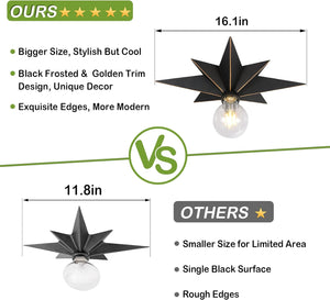 English Elm Flush Rattan 3-Light Semi Flush Mount Ceiling Light Fixture – Handwoven Eco Boho Farmhouse Chic Ambient Black W2738P185414