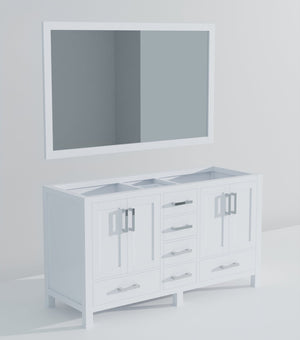 English Elm White Double Bath Vanity With 58" Mirror - Elegant Design, Ample Storage & Ready-To-Install Style B2731S00514-GIGA