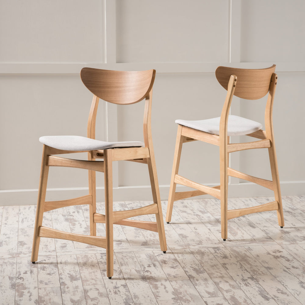 English Elm Christopher Knight Home® - Counter Height Chair - Elegant Light Beige Upholstered Design For Kitchens, Bars & Casual Dining 58914.00LBE