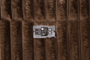 English Elm Manual Motion Loveseat with Fur-Like Corduroy Upholstery, Plush Arms, Dual Cup Holders & Storage Chocolate 33 L x 94 W x 28 H B089P296898