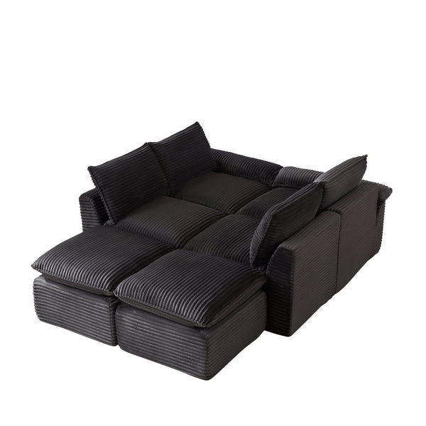 English Elm Modern Corduroy Cloud Sofa – Versatile, Cozy Seating For Living Rooms, Apartments, And Offices W3396S00036