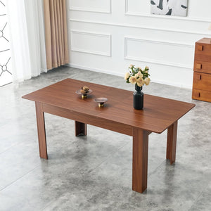 English Elm Extendable Drop Leaf Dining Table Walnut Finish Solid Wood Legs Modern Design W3875P402469