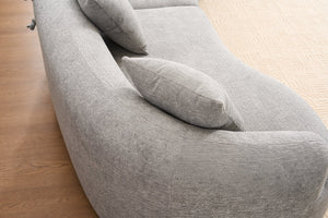 English Elm Curved Boneless Sofa modular 110" sectional with high-density foam & spring core, kid‑friendly curves, no assembly required for easy moving and cozy lounging Grey W2231S00007