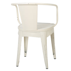 English Elm Christopher Knight Home® - COLMAR 3-Piece Metal Bistro Set for Patio — Weather-Resistant Iron Table & Stackable Armchairs, Slatted Design White 56558.00WHI