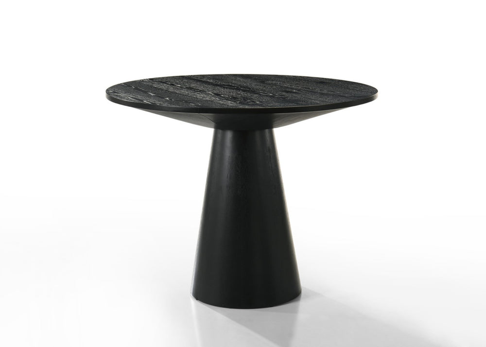 English Elm Jacopo Round Pedestal Dining Table Ebony Veneer Top Seats Four Counter Height B2749S00254