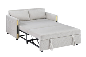 English Elm Perseo Plush Teddy Velvet Sleeper Loveseat with Dual Pull Design for Compact Spaces B2749P413192
