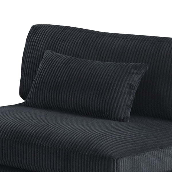 English Elm Bentley Corduroy Armless Chair with Solid Wood Frame — Modern Minimalist Plush Seating for Living Rooms Black B009P309309