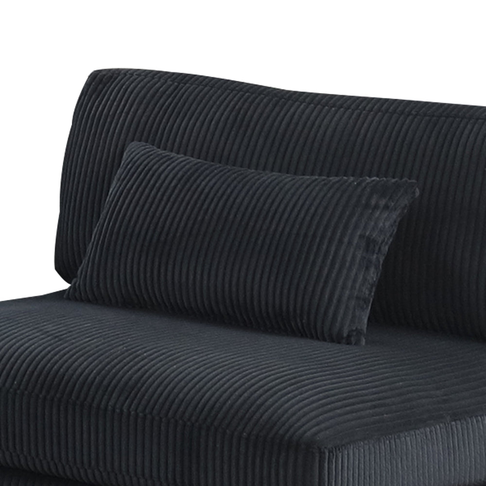 English Elm Bentley Corduroy Armless Chair with Plush Upholstery and Solid Wood Frame for Contemporary Comfort and Style Black G150110449