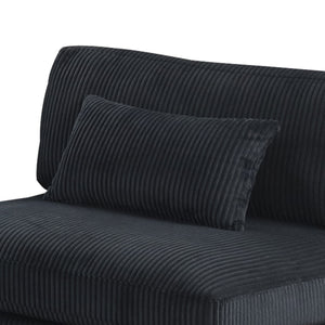 English Elm Bentley Modular Sectional In Black Corduroy – Versatile L-Shaped Design For Modern Living Spaces B009S01577