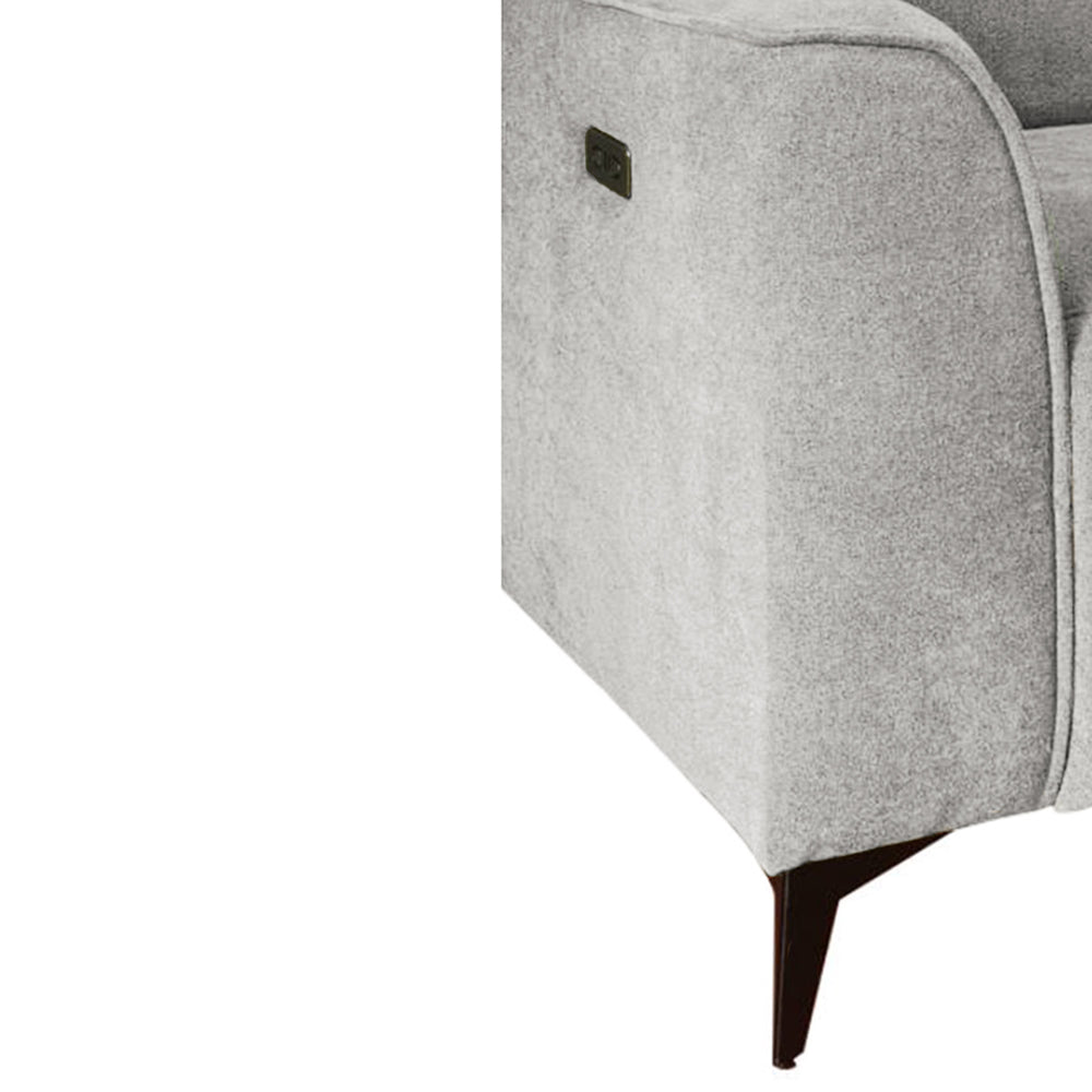 JLA Home Chapel Hill - Power Recliner Chapel Hill Madison with USB & Type-C Ports, Plush Fabric, Low-Track Arms, Motorized Comfort Med Grey CH103-0045