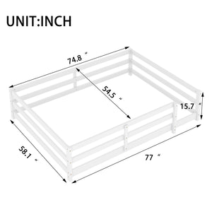 English Elm Full Full Size Montessori Floor Bed in Natural Pine for Kids — Low-Profile, Sturdy, Easy Assembly, Safe Design White W1820P331921