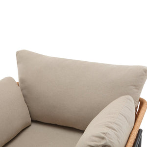 English Elm Christopher Knight Home® - [Set Of 2] 36" Beige Rope Iron Lounge Chairs With Cushions - Perfect For Indoor & Outdoor Spaces N767P237035N_2