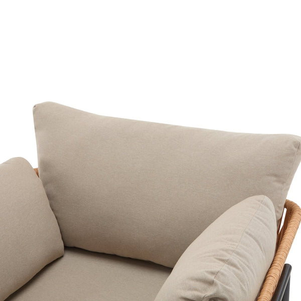 English Elm Christopher Knight Home® - [Set Of 2] 36" Beige Rope Iron Lounge Chairs With Cushions - Perfect For Indoor & Outdoor Spaces N767P237035N_2