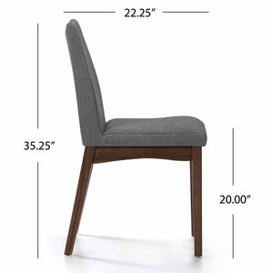 English Elm Christopher Knight Home® - Dining Chairs Set Of 2 - Mid-Century Modern Design, Dark Grey Upholstery & Rubberwood Frame 59460.00DGYWNT