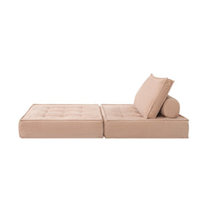 English Elm 33.4 Inch Modular Corduroy Lounge Chair with Spring Cushions for Compact Living Spaces Pink W3975P455221
