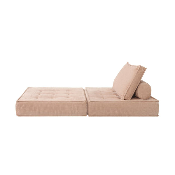 English Elm 33.4 Inch Modular Corduroy Lounge Chair with Spring Cushions for Compact Living Spaces Pink W3975P455221