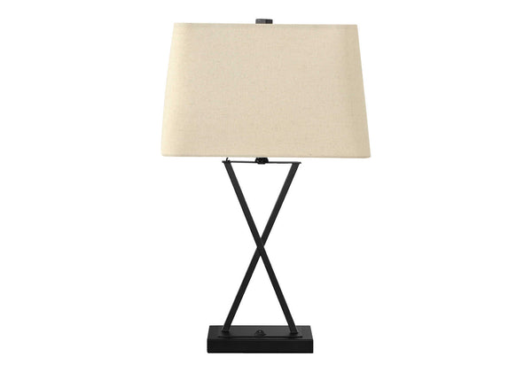English Elm Lighting, chic globe ceramic table lamp with linen empire shade, 3-way rotary switch for adjustable ambiance Black 16 L x 11 W x 20 H B2710P220101