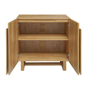 English Elm 2 door cabinet Natural Finish Particle Board+MDF with Adjustable Shelf, Wall-Mount Safety, Scratch-Proof Pads (37.2x18.5x8.5) W688P276736