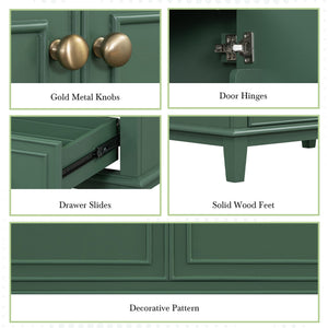 English Elm 30" Stylish Dark Green Bathroom Vanity With Sink Combo, Durable Mdf, Modern Design & Storage Solution SY999606AAF-6