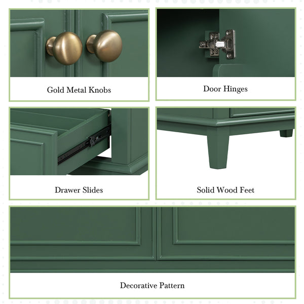 English Elm 30" Stylish Dark Green Bathroom Vanity With Sink Combo, Durable Mdf, Modern Design & Storage Solution SY999606AAF-6