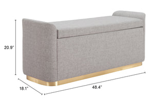 Dobo Storage Bench Gray 109995 Zuo Modern