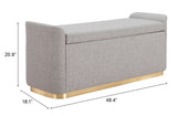 Dobo Storage Bench Gray 109995 Zuo Modern