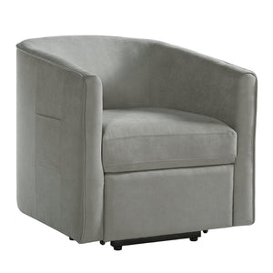 English Elm Power Lift Recliner Barrel Back Chenille Chair for Seniors with Footrest Pocket Grey N719P355911E