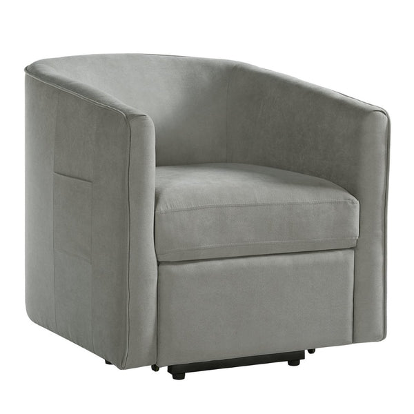 English Elm Power Lift Recliner Barrel Back Chenille Chair for Seniors with Footrest Pocket Grey N719P355911E