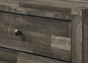 English Elm 1pc Rustic Four-Drawer Tall Chest 31.5"x16.3"x48.4" Brown-Gray Finish Wooden Storage for Bedroom Organization B011P331892