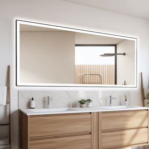 English Elm 84X40 Inch Frameless Led Bathroom Mirror - Smart Touch Control, Anti-Fog, Dimmable Brightness & More! T3757P347005