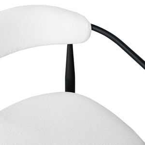 English Elm Modern Boucle Bar Stools Set of 2 — Upholstered Counter Chairs with Toothpick Iron Frame & Gold Accent, Luxe Comfort Black White W1567P209550