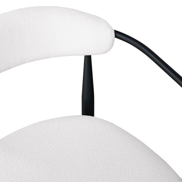 English Elm Modern Boucle Bar Stools Set of 2 — Upholstered Counter Chairs with Toothpick Iron Frame & Gold Accent, Luxe Comfort Black White W1567P209550