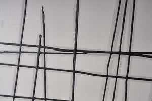 Sunpan Crosshatch Wall Art Set of 2 – Hand-Painted Black Design in Modern Floater Frame, 48" x 48"