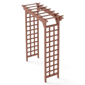 English Elm Wooden Garden Arch Solid Lattice Frame for Climbing Vines Weddings and Backyard Decor W2640P356950