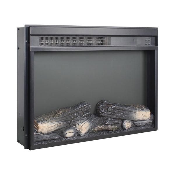 English Elm 23 Inch Electric Fireplace Insert Ultra Thin Led Log Flame Heater with Remote Timer W1769P345281