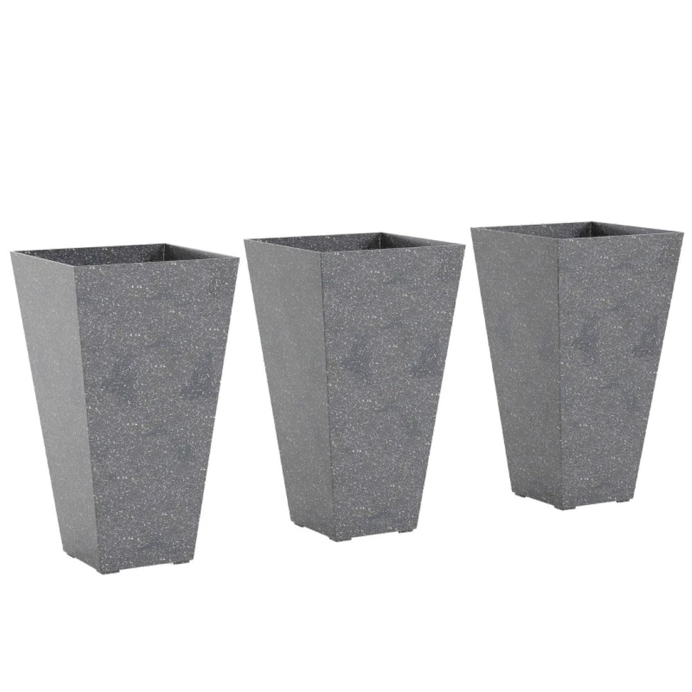 English Elm Tall Stackable Polypropylene Outdoor Planters Set of 2 Tapered Patio Flower Pots T3971P459673