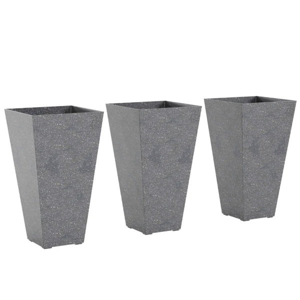 English Elm Tall Stackable Polypropylene Outdoor Planters Set of 2 Tapered Patio Flower Pots T3971P459673