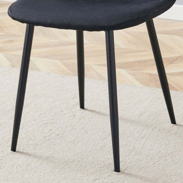 English Elm Table and Chair Set Adjustable Height Mdf Wood Grain Top with Four Linen Dining Chairs Black,Natural Wood W1151S03768