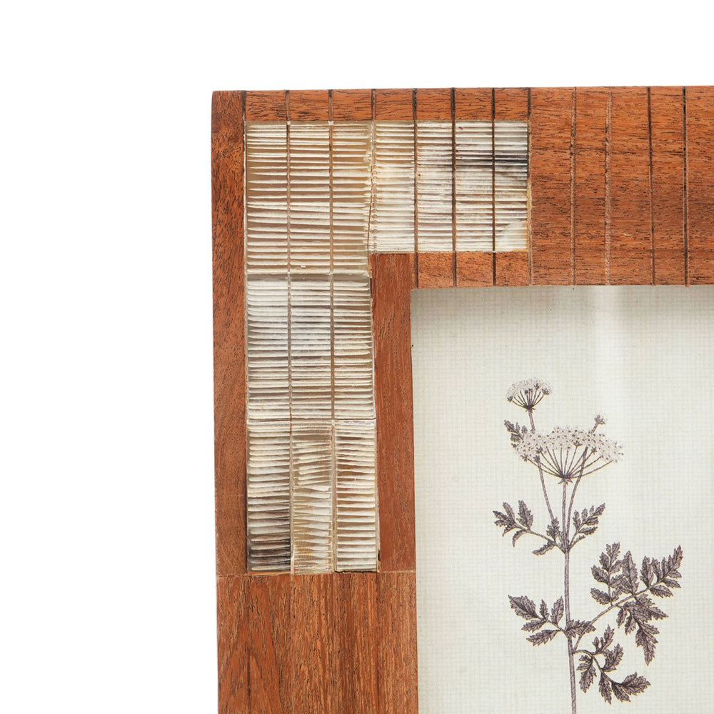 English Elm Armoney Handcrafted Sheesham Wood Photo Frame Natural Finish with Romantic Inlay for 4"x4" Photos, Eco-Friendly Decor B346P336827