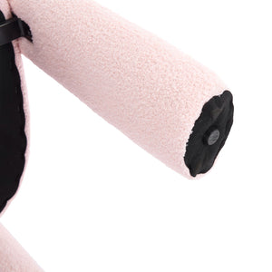 English Elm Contemporary Velvet Upholstered Barrel Accent Chair with Curved Support, Foam Seat, Steel Frame Finish Pink W395P224758