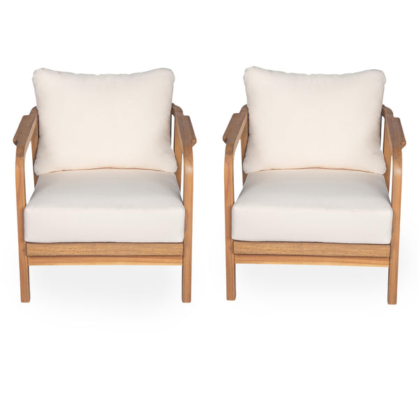 English Elm Christopher Knight Home® - [Set Of 2] 28" Comfortable Outdoor Lounge Chairs With Woven Backrest And Plush Cushions For Relaxation N767P255015T_2