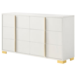 English Elm Medici Contemporary 6-Drawer Dresser With Chic Bar Pulls For Modern Storage Solutions In White B062P353274