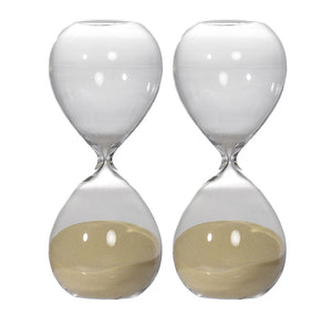 English Elm Set Of 2 Ferdinand 30-Minute Hourglasses - Elegant Bisque Sand Timers For Home & Office Decor W2078P278114-GIGA
