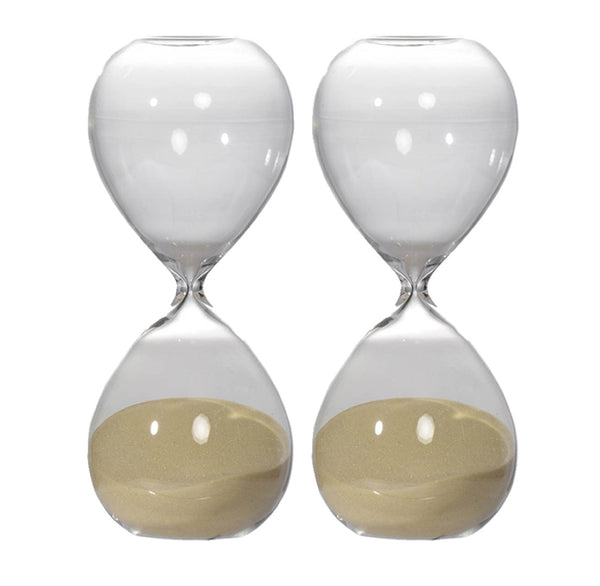 English Elm Set Of 2 Ferdinand 30-Minute Hourglasses - Elegant Bisque Sand Timers For Home & Office Decor W2078P278114-GIGA