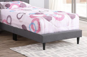 English Elm Cozy Tufted Twin Bed Gray with Adjustable Headboard 41–53" Height, Boxspring or Slat Option, 1-Box Delivery B078112111