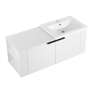 English Elm 48 Modern Bathroom Vanity Sink Combo with Soft-Close Doors, Engineered Wood, Spacious Storage, Easy Assembly Ameican White Oak W1972S00012